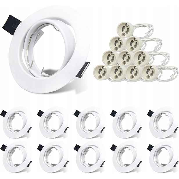 Allesgute Nástavbové objímky pro Led žárovky GU10 68 mm Ocelové 10 Kusů