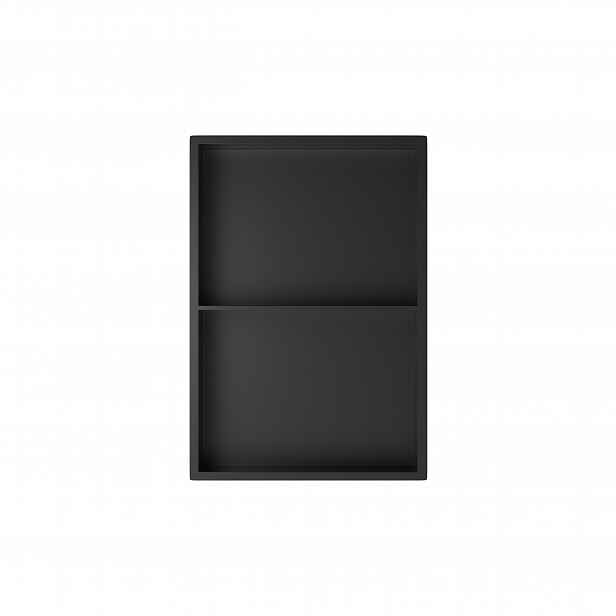 Koupelnová Polička Q-box 2 Podomítková Černá 45x30x10 cm Aquauno
