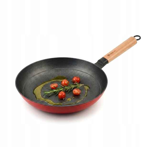 Litinová Pánev 28 CM S Nepřilnavou Dřevěnou Rukojetí Xylan Rodeluxe
