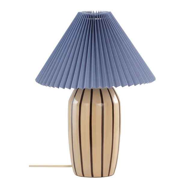 Modrá/béžová keramická stolní lampa (výška 47 cm) Lydia – Jotex
