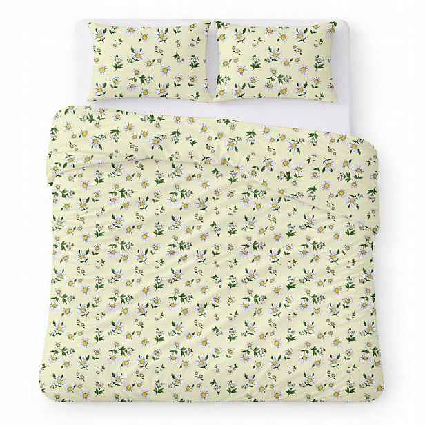 Povlečení bavlněné 160x200 krémové s klasickými sedmikráskami Cotton Home