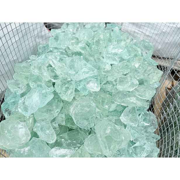 Dekorativní skleněné kameny tyrkysové 6-10 cm, ozdobné zahradní kameny, 20 kg