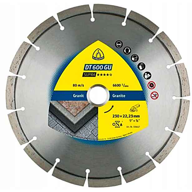 Diamantový kotouč 230 mm DT600GU pro žulu a kámen 336617 Klingspor