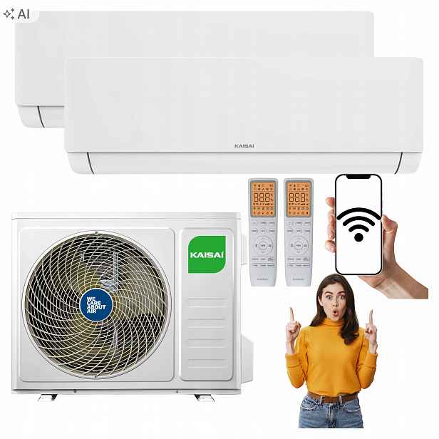 Domácí klimatizace Kaisai Air Multisplit 2,6 kW 3,4 kW Wifi s ohřívačem
