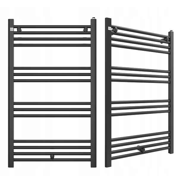 Koupelnový Radiátor 100/60 cm Černý Žebříkový Radiátor Moderní Puerto