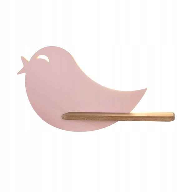 Nástěnná lampa Candellux Bird Led 4W 250lm růžová/dřevo IP20 4000K