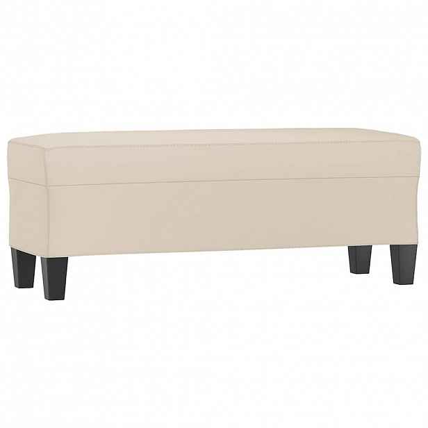 vidaXL Lavice krémová 100 x 35 x 41 cm tkanina z mikrovlákna