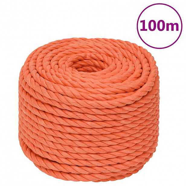 vidaXL Pracovní lano oranžové 20 mm 100 m polypropylen