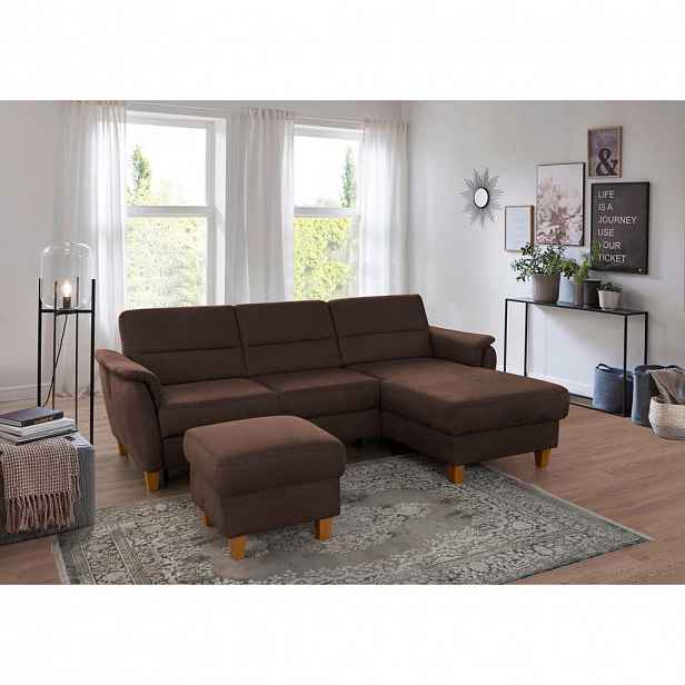 Sit & More ROHOVÁ SEDAČKA, textil, tmavě hnědá