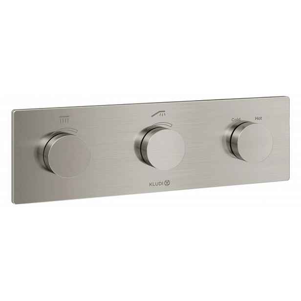Kludi Tronic - Termostatická baterie pod omítku, pro 2 spotřebiče, kartáčovaný nikl 38300N5-00