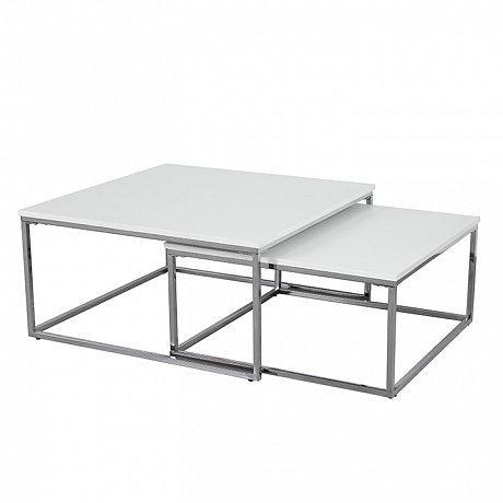 Konferenční stolek ENISOL, chrom/bílý lesk