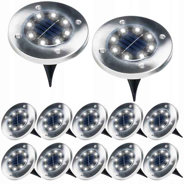 Solární zahradní Led lampičky ocelové zapichovací Vilde 11,5 cm 12 ks