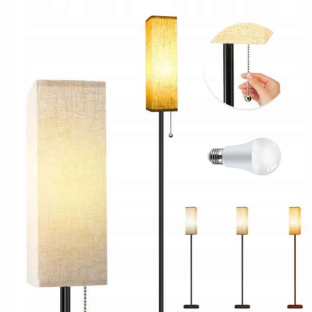 Stojací Podlahová Lampa Černá E27 Moderní 172 CM S Regulací Čtení