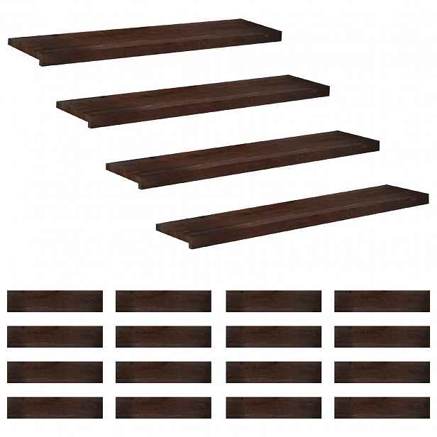 vidaXL Schodišťové nášlapy 20 ks 110 x 25 x 2 cm Tmavě hnědá