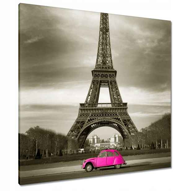 Obrazy 80x80 Růžový Citroen v Paříži