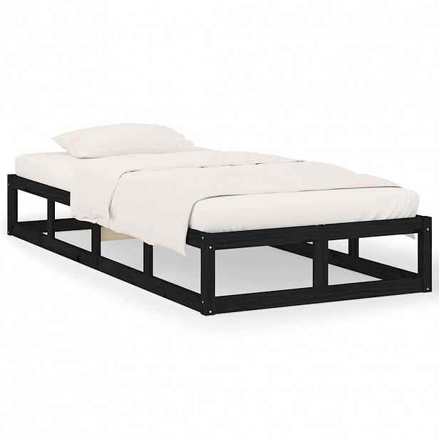 vidaXL Rám postele černý 90 x 200 cm masivní dřevo