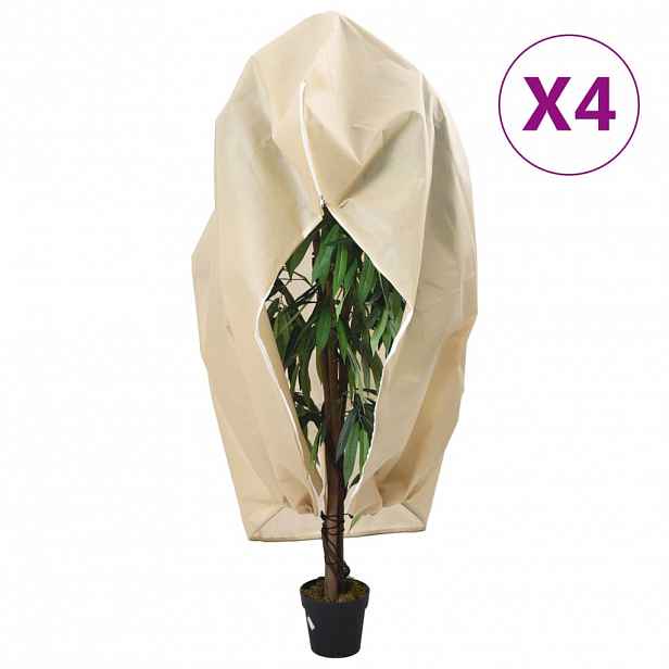 vidaXL Ochranné návleky na rostliny na zip 4 ks 70 g/m² 3,14 x 2,5 m
