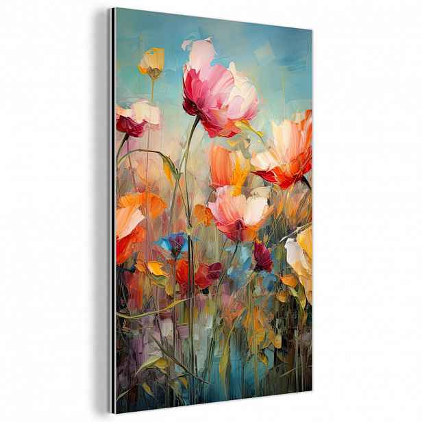 MuchoWow KOVOVÝ OBRAZ Květiny - Akvarel - Umění - Botanické - Příroda 40x60 cm