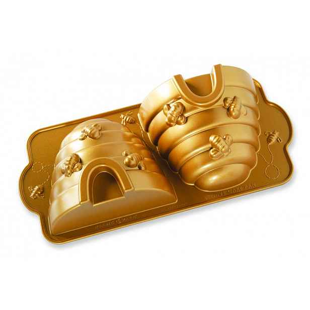 Nordic Ware Forma na bábovku včelí úl 3D 2,3 l, zlatá