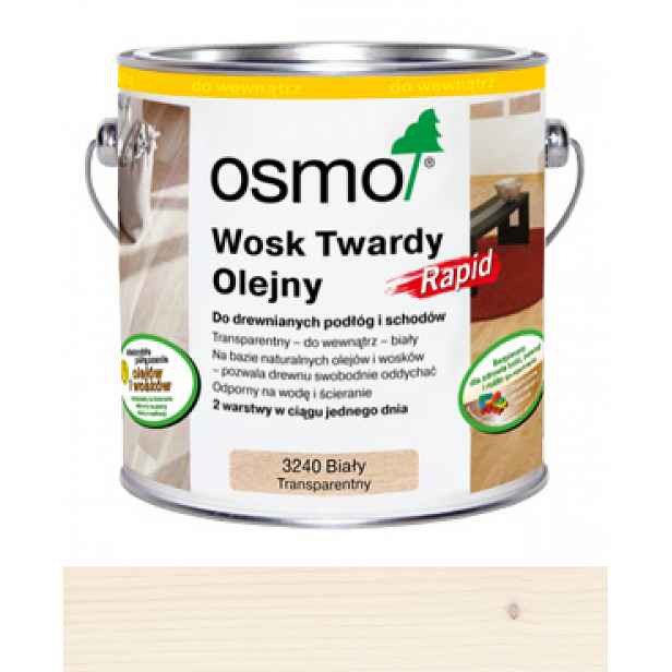 Osmo 3240 Tvrdý vosk olejový rapid 2,5L Bílý