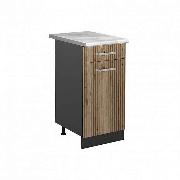 Vicco SPODNÍ SKŘÍŇKA KUCHYŇSKÉ LINKY R-Line, Řemeslný dub/Antracit, 40 cm pracovná doska Mramor