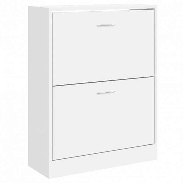 vidaXL Botník bílý s vysokým leskem 63x24x81 cm kompozitní dřevo