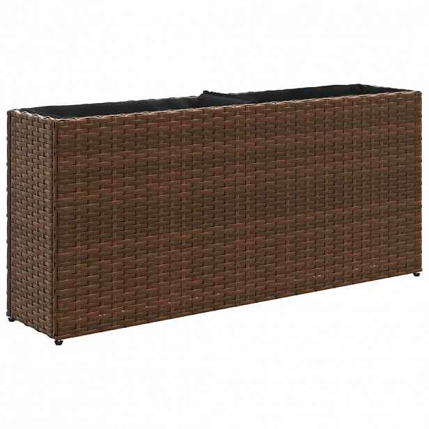 vidaXL Zahradní truhlík s 2 květináči hnědý 90 x 20 x 40 cm
