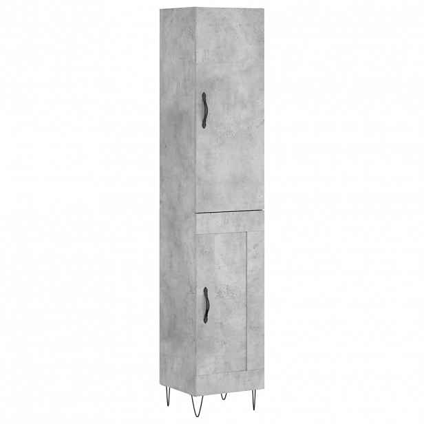 vidaXL Skříň highboard betonově šedá 34,5x34x180 cm kompozitní dřevo
