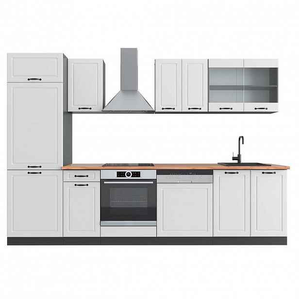 Vicco KUCHYŇSKÝ KOUT R-Line Bílý venkovský dům/antracit 300 cm , PD Dub