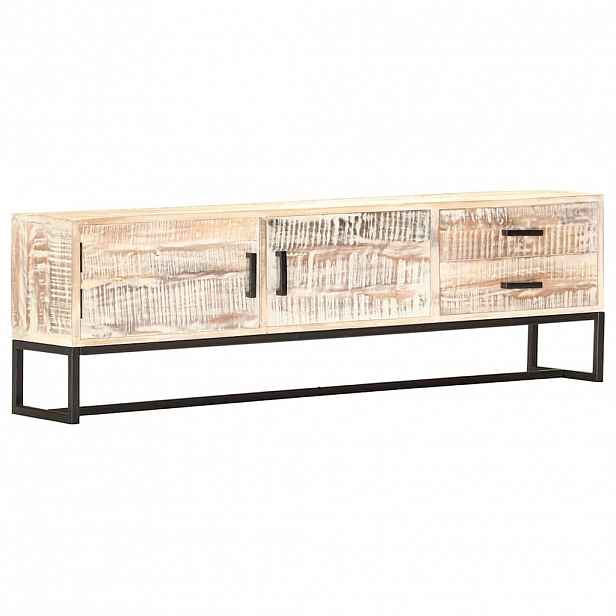 vidaXL TV stolek bílý 140 x 30 x 45 cm masivní akáciové dřevo