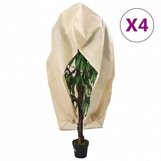 vidaXL Ochranné návleky na rostliny na zip 4 ks 70 g/m² 3,93 x 3 m