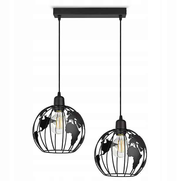 Závěsná lampa Lustr Globus Černá Bílá Šedá