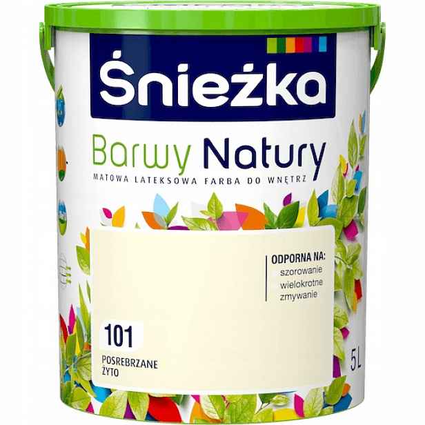 Barva na stěny Přírodní barvy 5 l 101 Postříbřená