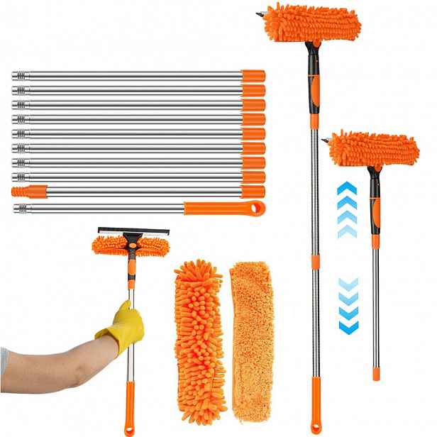 Čistič skel Bedee 424 cm pro okna a solární panely s teleskopem