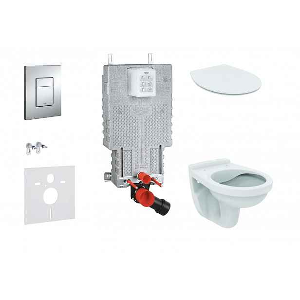 Grohe Uniset - Set předstěnové instalace, klozet Alpha se sedátkem, tlačítko Skate Cosmopolitan, chrom 38643SET-KD