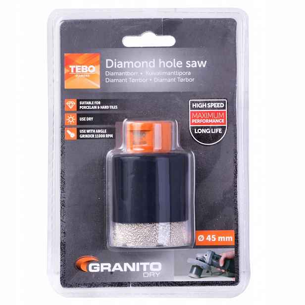 Korunkový Vrták Korunkový Diamantový 45 MM M14 Tebo