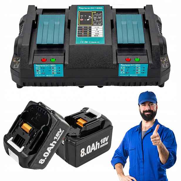 Nabíječka A Akumulátor Pro Ma-kita Baterie 18V 8AH BL1850B BL1860B Lxt DC18RD