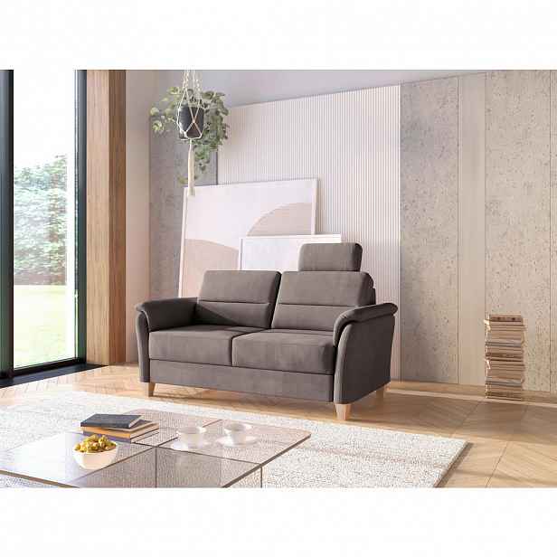 Sit & More TŘÍMÍSTNÁ POHOVKA, textil, tmavě hnědá