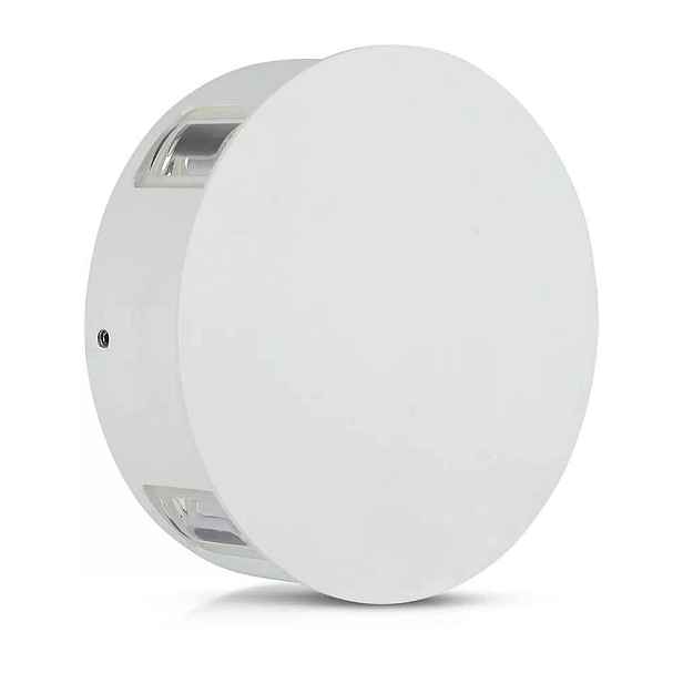 V-tac Nástěnné svítidlo 4W Led IP65 bílé kulaté VT-706 4000K 428lm