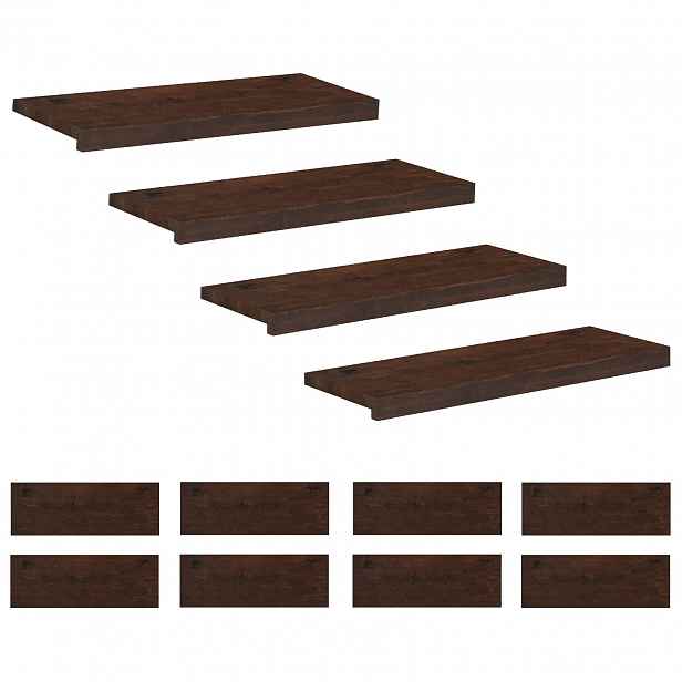 vidaXL Schodišťové nášlapy 12 ks 70 x 30 x 2 cm Tmavě hnědá