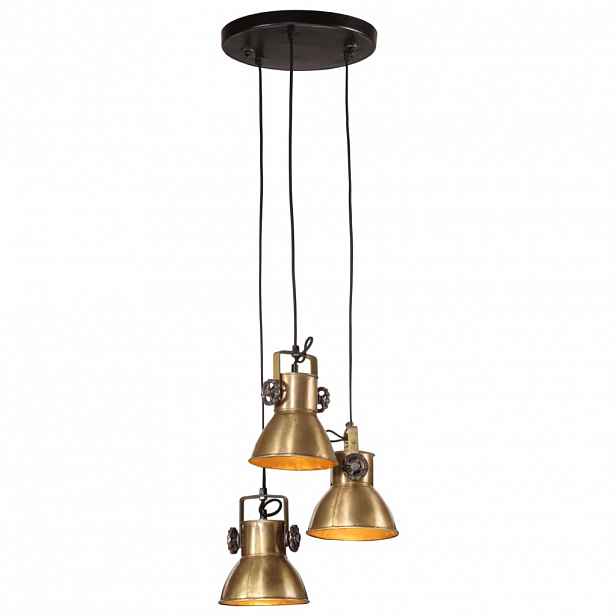 vidaXL Závěsné svítidlo 25 W staromosaz 30 x 30 x 100 cm E27