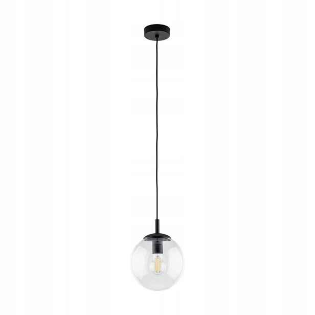 Závěsná Lampa Ze Skla S Průhledným Stínidlem Esme, Černá, Rám Tk Lighting