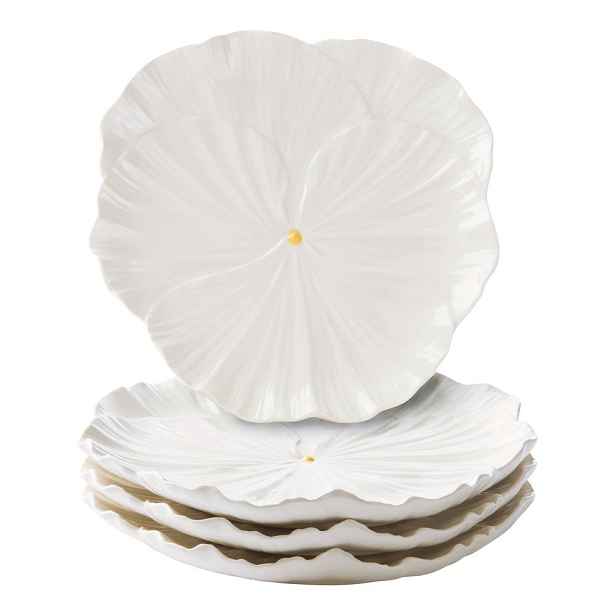 Bílé porcelánové talíře v sadě 4 ks Elva – Jotex