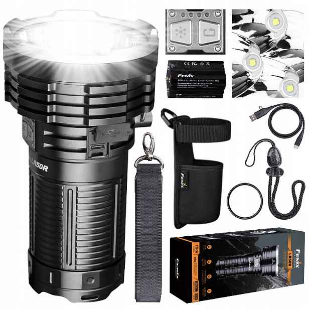 Svítilna Fenix LR50R 12 000 lumenů, dosah 950 m Sada