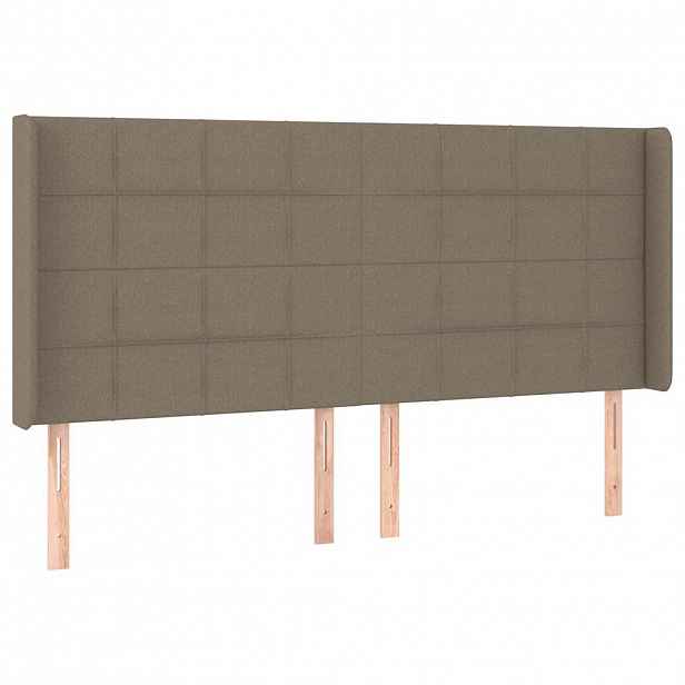 vidaXL Čelo postele typu ušák taupe 183x16x118/128 cm textil