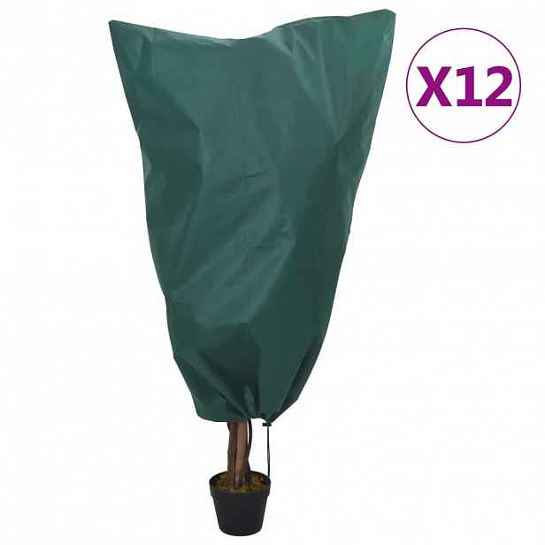 vidaXL Ochranné návleky se stahovací šňůrkou 12 ks 70 g/m² 0,8 x 0,8 m