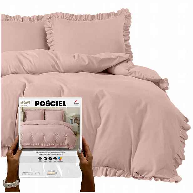 Povlečení 220x200 s Volánkem z mikrovlákna komplet Povlečení 70x80 Luxury Jowita