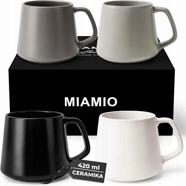 Šálky Sada Miamio 420 ml Keramika Kameninová pro Capuccino Velké Dárek