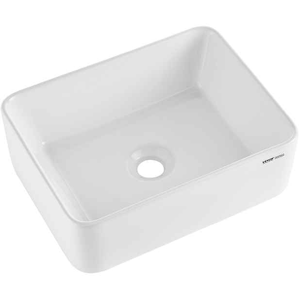 TEMU VEVOR Moderní keramická umyvadlová mísa 16" x 12" Bílá vanička na koupelnový pult