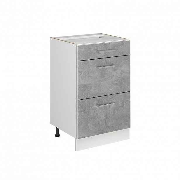 Vicco SPODNÍ SKŘÍŇKA KUCHYŇSKÉ LINKY R-Line, Beton/Bílá, 50 cm bez pracovní desky